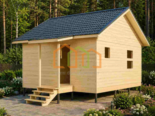 Дом из бруса под усадку одноэтажный 6х6